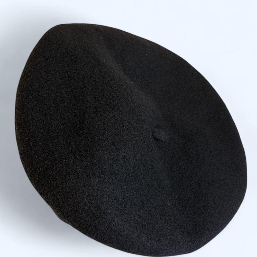 Parisian Black French Beret One Size Dark Academia Coquette - Picture 3 of 5